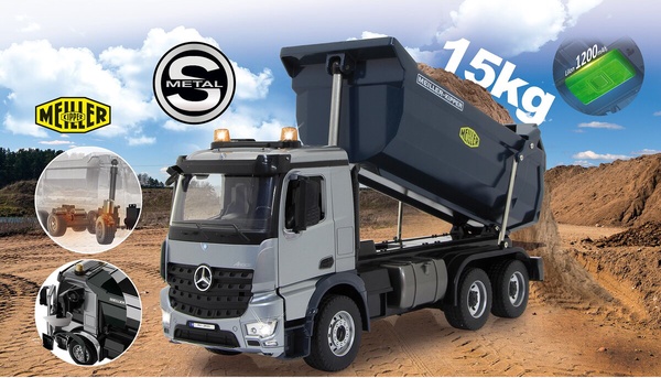 Camion Teledirigido Volquete Mercedes Benz Arocs 1:20 Metal Meiller 2,4GHz